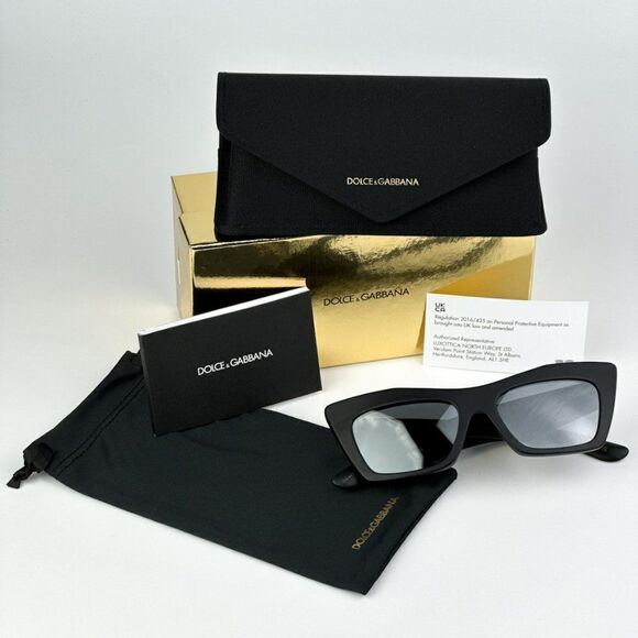 SALE! NEW D&G DG4435 25256G Matte Black Gray Mirrored Cat Eye Women Sunglasses main image 7